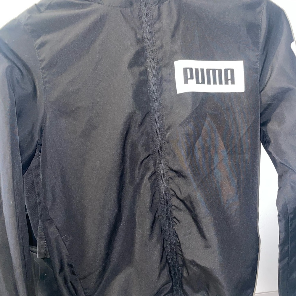 Kids Puma Black Hooded Jacket